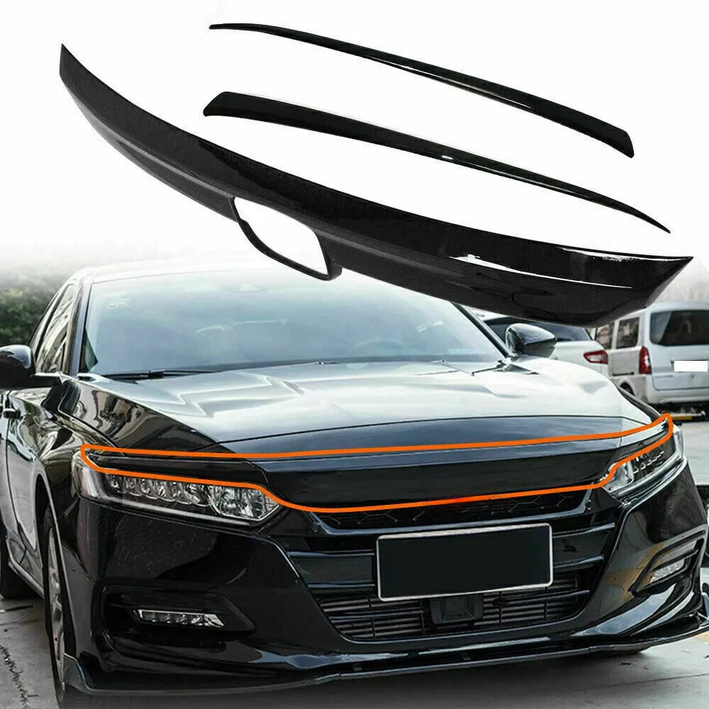 Glossy Black Lip Front Grille Cover Trim for Honda Accord (2018–2020)