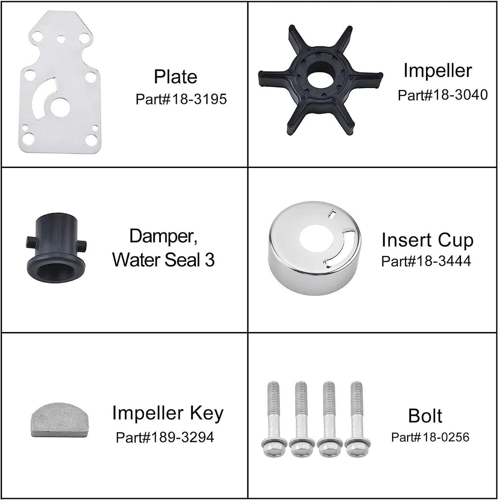 Water Pump Repair Kit for Yamaha 9.9F/15F/F9.9C/FT9.9D/F15A (63V-W0078-04)