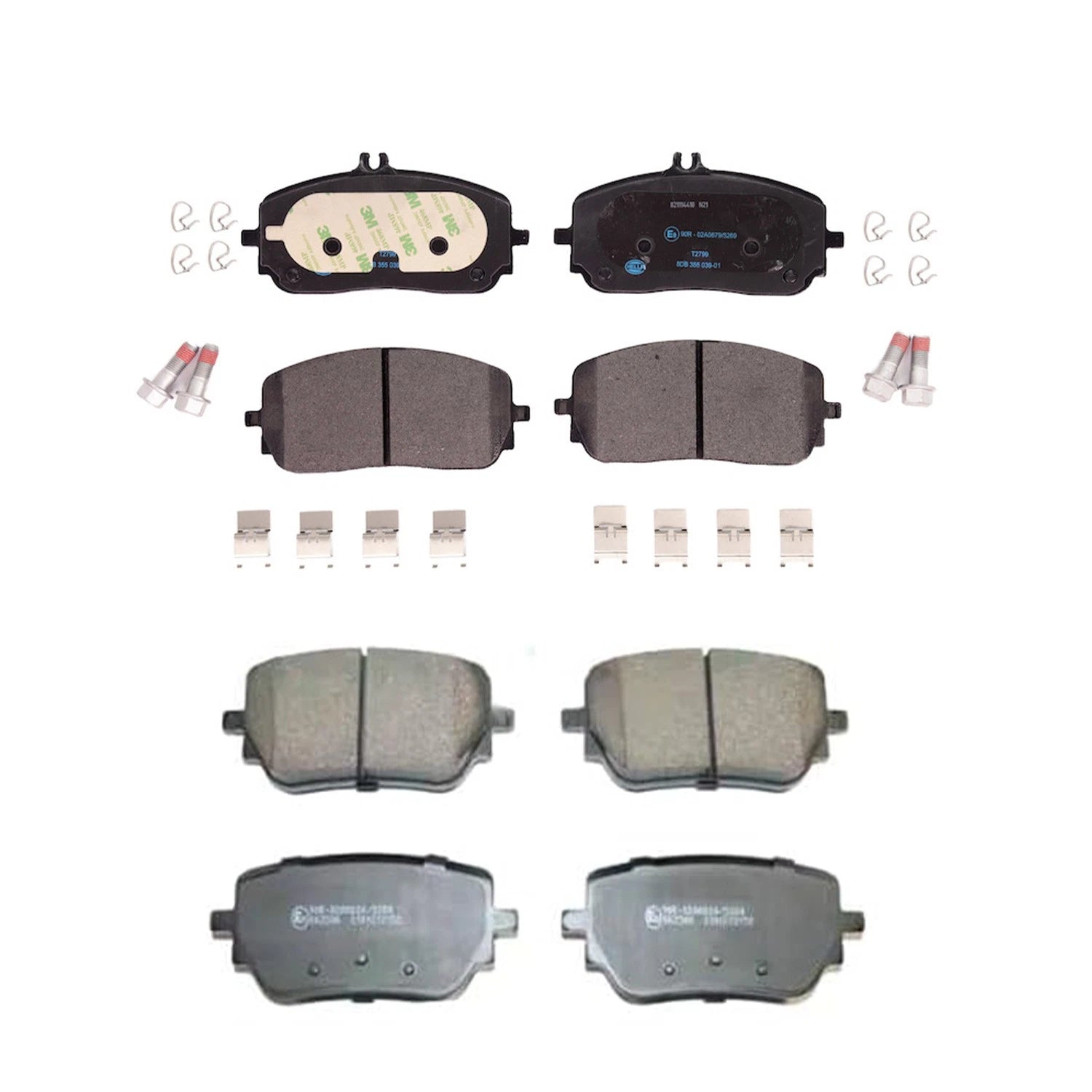 Set of 4 Hella Low-Met Disc Brake Pads for Mercedes W177 A220 W247 GLA250 GLB250