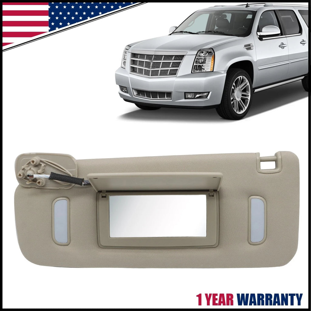 Sun Visor Gray Driver Side for Chevrolet Avalanche Silverado Sierra Tahoe (2007–2014)