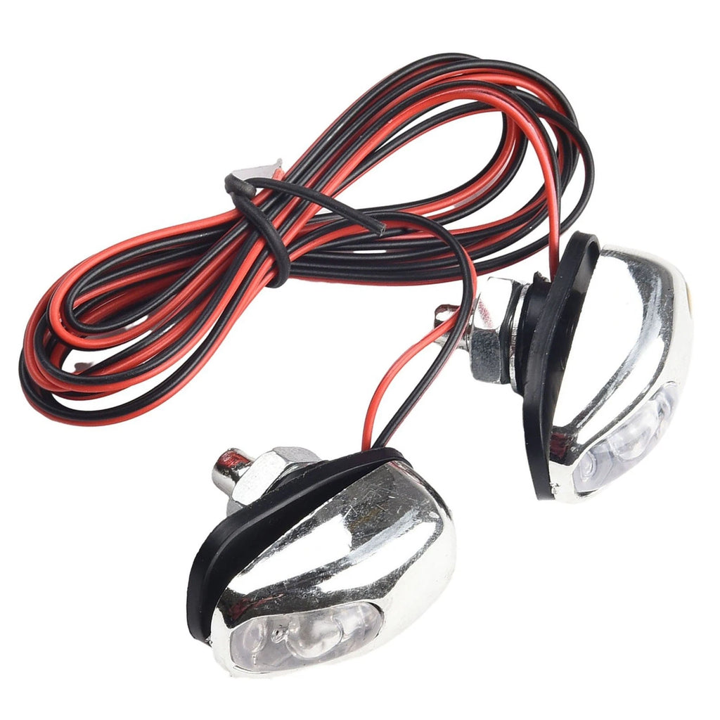 2X Blue LED Windshield Washer Jet Spray Nozzles for