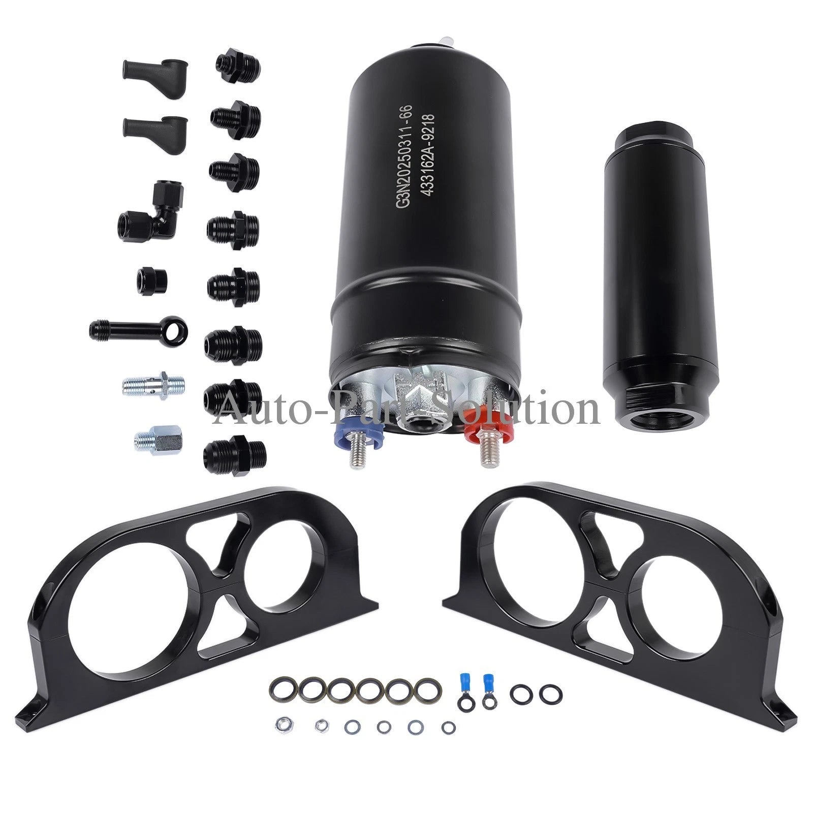 380LPH Universal Fuel Pump with Bracket Kit & Filter for Various Models