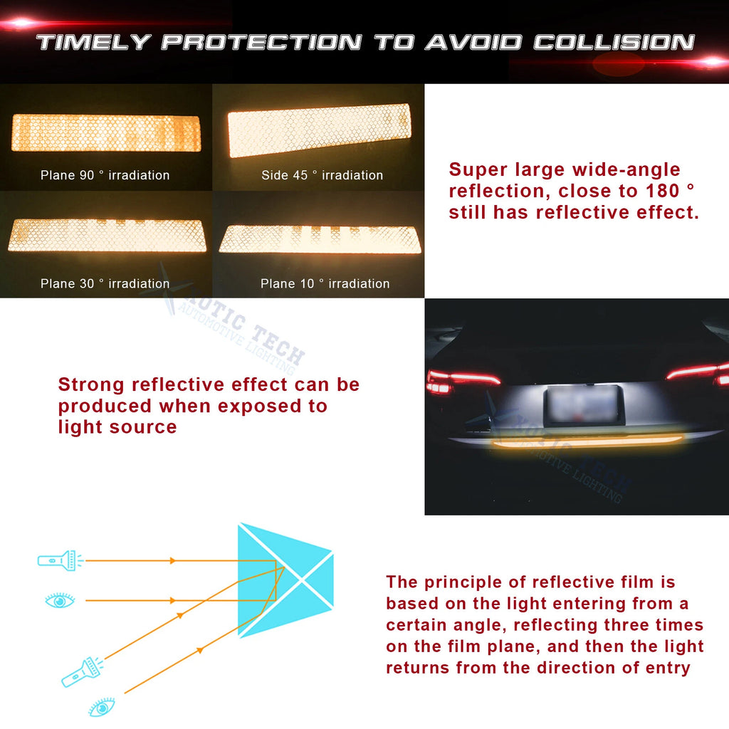 Reflective Warning Strip Tape for Car Truck Bumper (2000-2005)