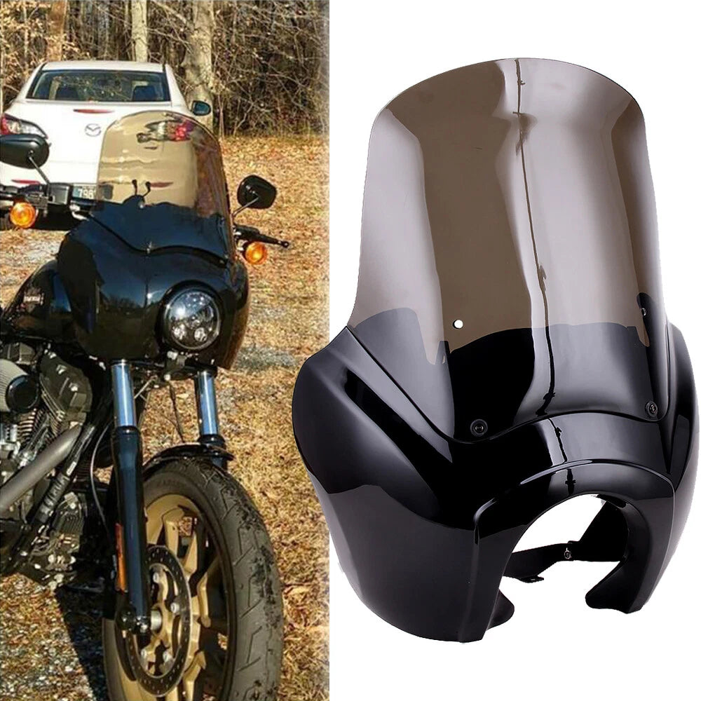 Smoke Black Quarter Fairing Windshield for Harley Dyna Wide Glide (2006–2017)