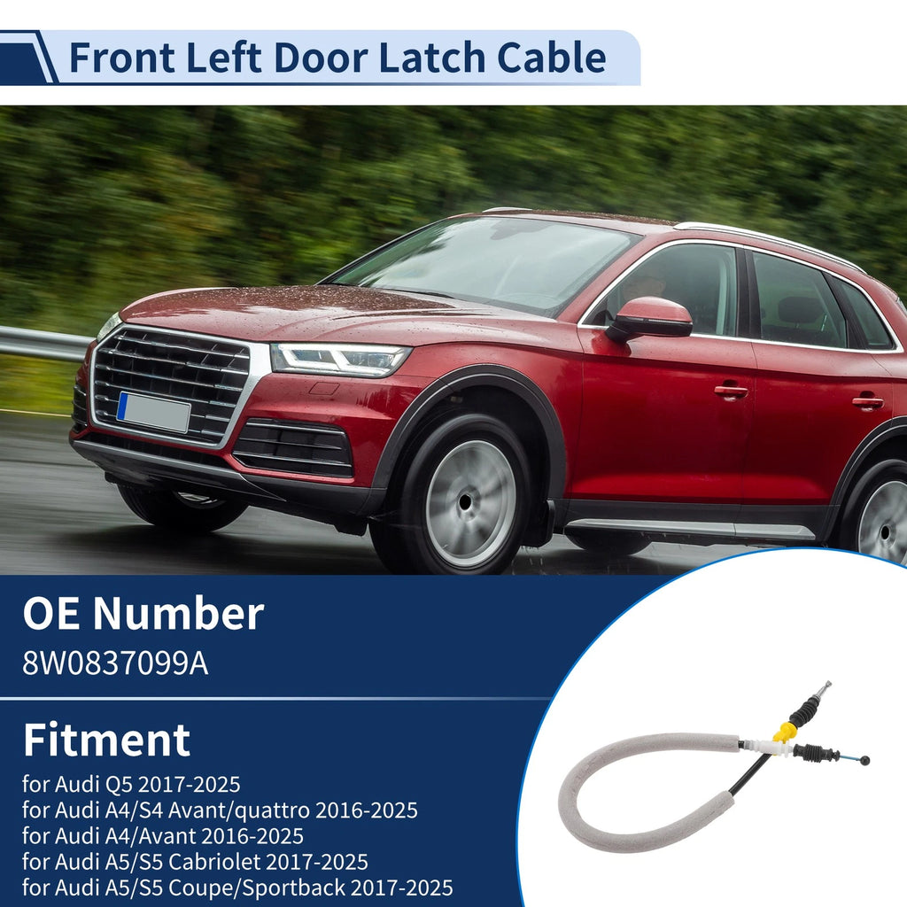 Door Latch Cable No. 8W0837099A for Audi Q5 (2017–2025) Front Left