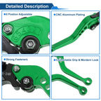 Adjustable Short Brake Clutch Levers for Suzuki GSR750/GSX-S750 (2011–2021) Green