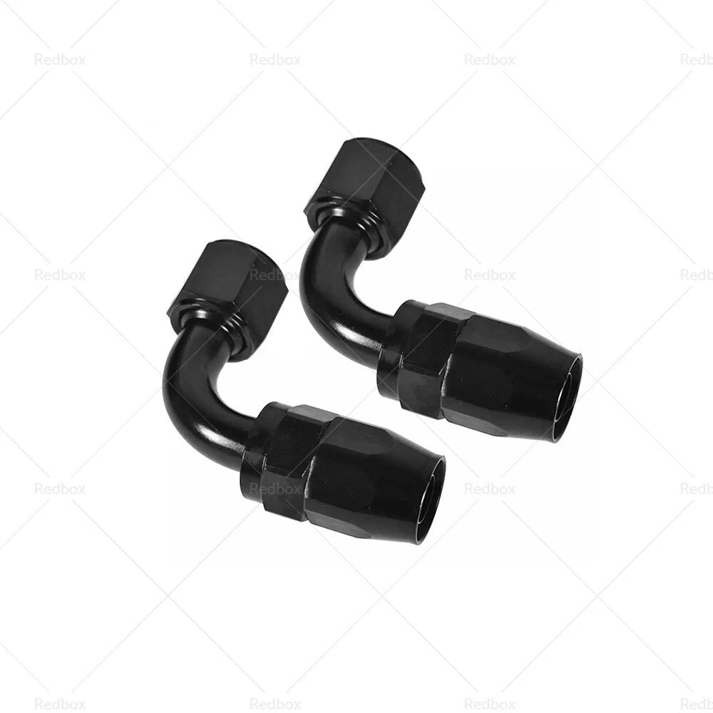 2X AN10 90 Degree Swivel Fast Flow Oil Fuel Hose End Fitting Adaptor for