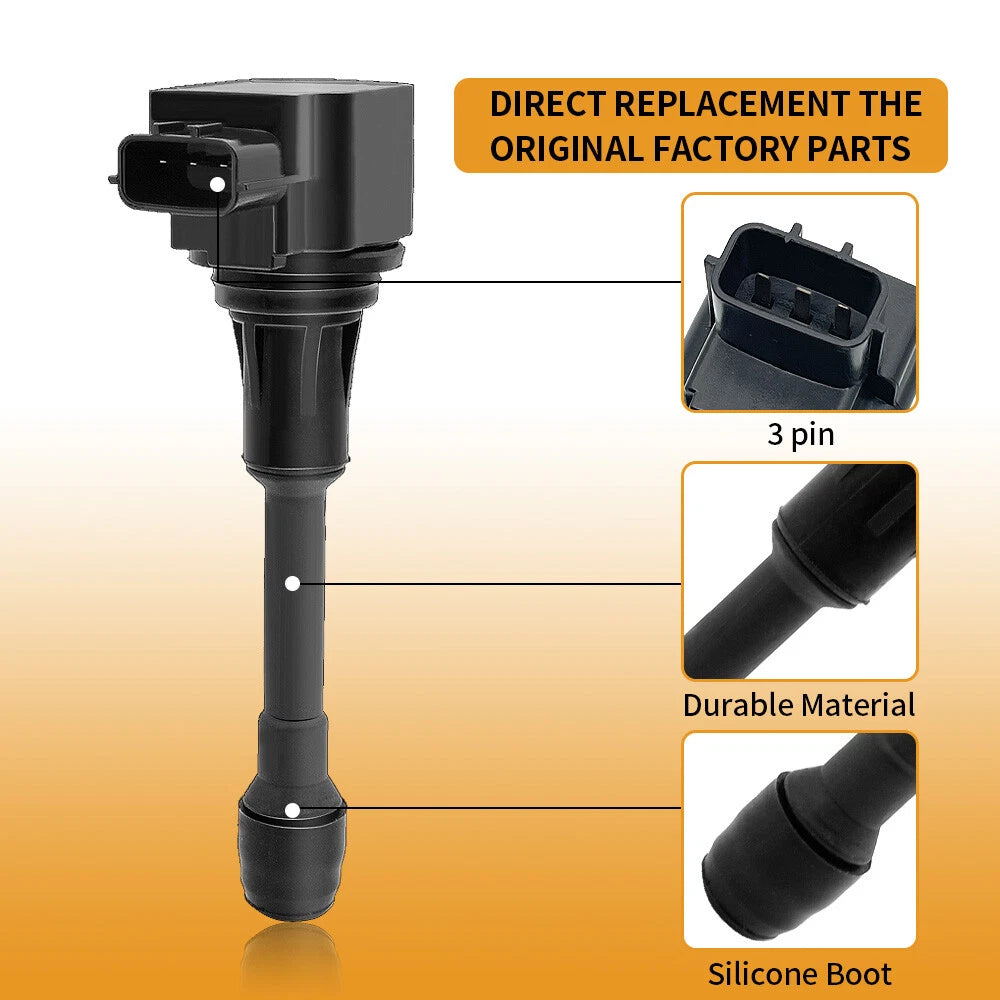 UF549 Ignition Coil & Iridium Spark Plugs for Nissan Altima (2007–2013)