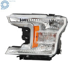 LH Halogen Headlight Assembly for Ford F150 (2018–2020) Clear Lens Chrome