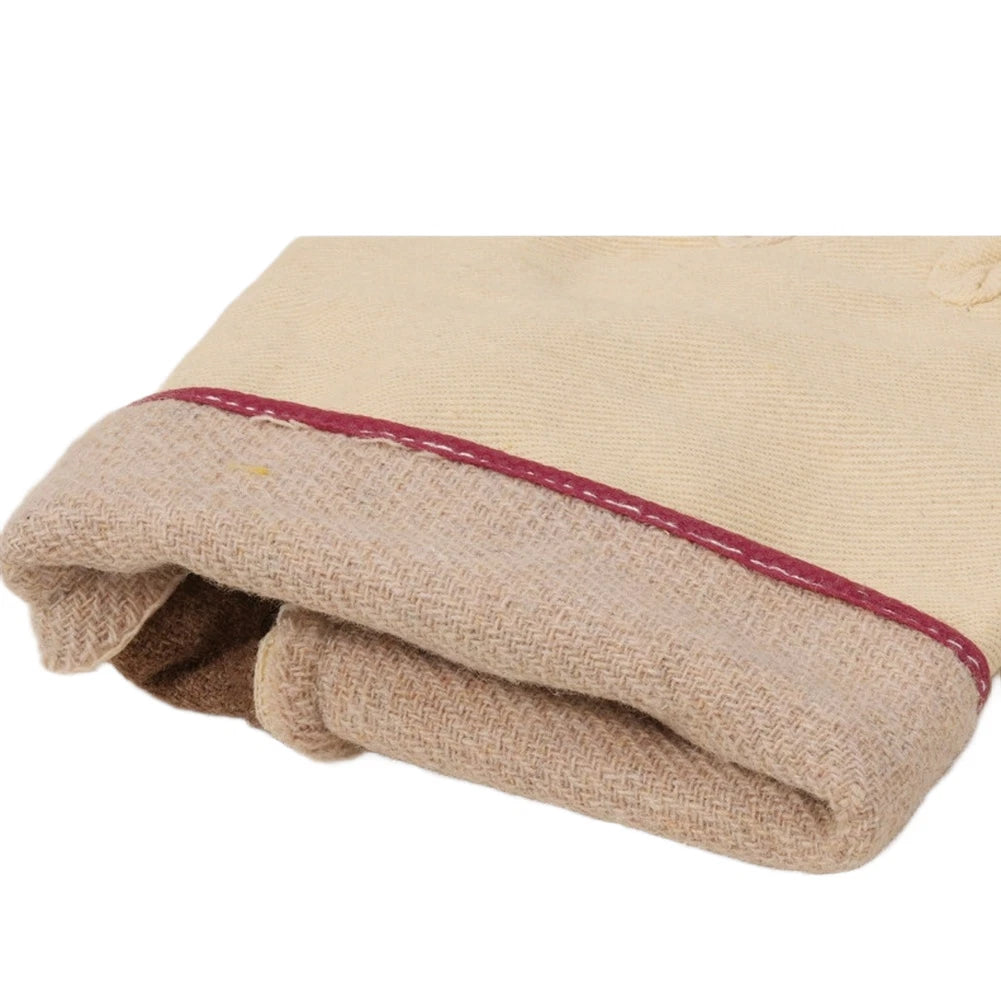 Beige Canvas Work Gloves for Welding and Fabrication (Universal Fit)