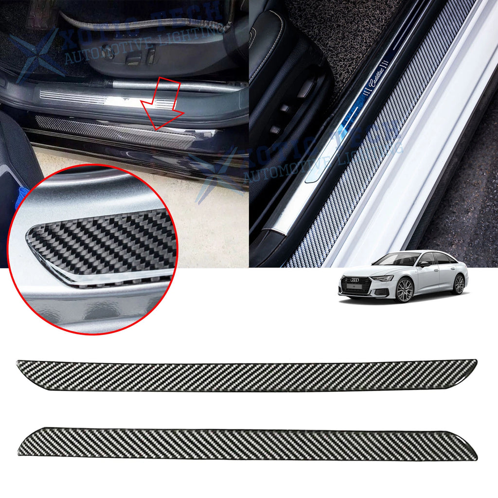 Carbon Fiber Door Scuff Sill Plate Guard Panel for Audi A4 (2010–2016)