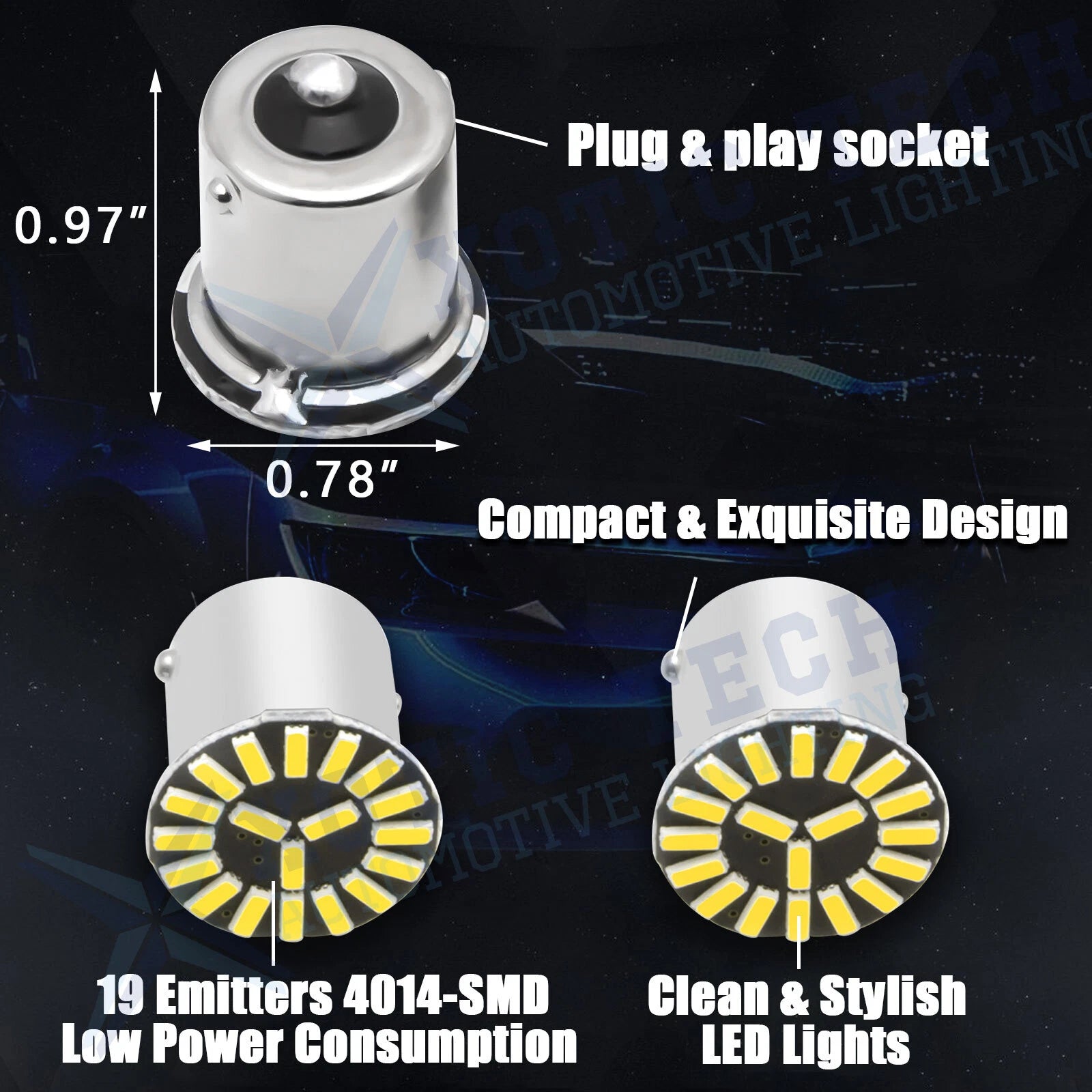 LED Reverse Backup Brake Parking Light Bulb for Ford Model (2011-2016)
