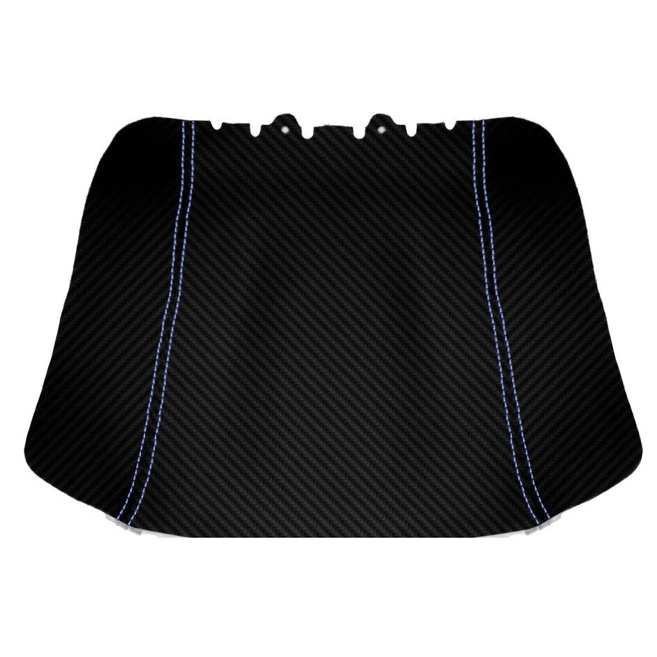 Console Lid Jump Seat Cover for Ford F150 (2004–2008) Carbon Fiber Blue Stitch