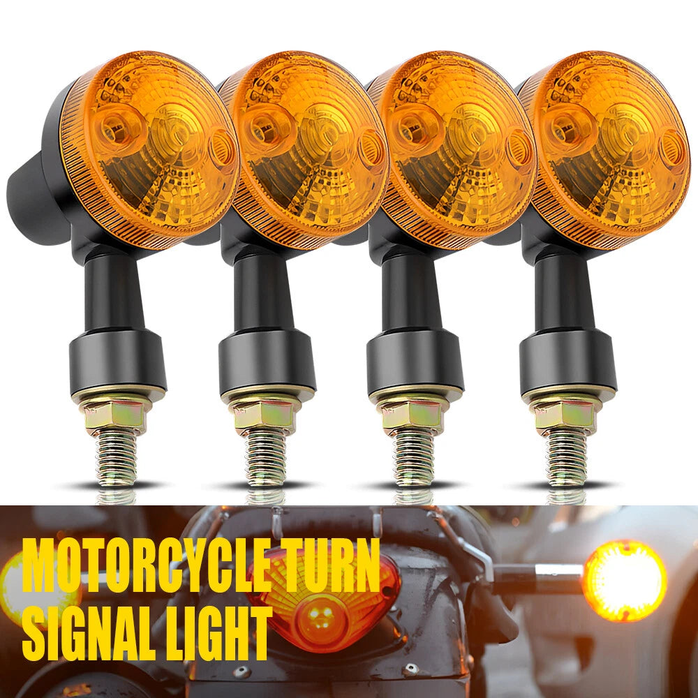 4X Black Motorcycle Indicator Lights for Yamaha Suzuki Honda