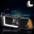 Headlight Lamp Pair for Dodge RAM (1994–2002) Black Housing Clear Lens