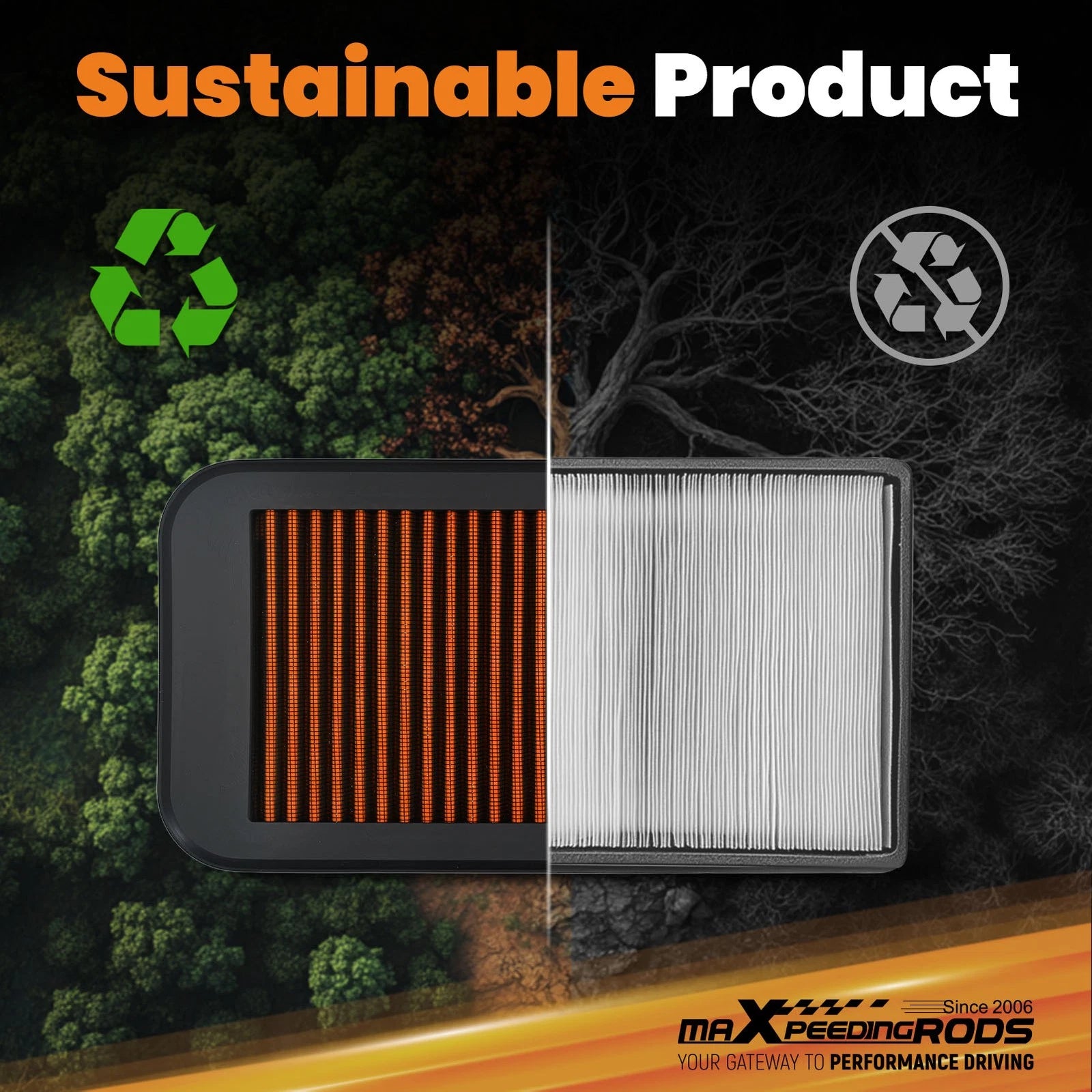 Engine Panel Air Filter for Toyota Opa (2000–2005) 2.0L 178010D010 Washable