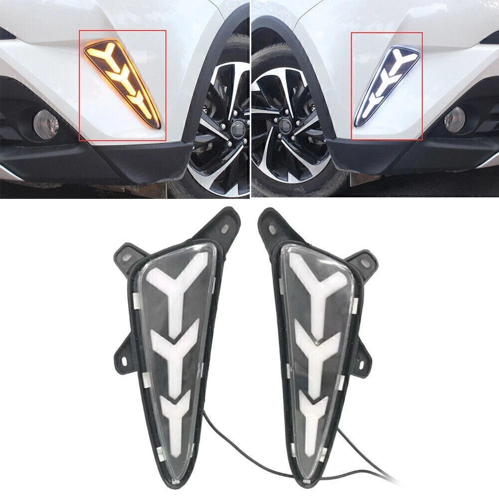 LED Daytime Running Light Fog Lamp DRL w/ Signal for Toyota C-HR (2016–2018)