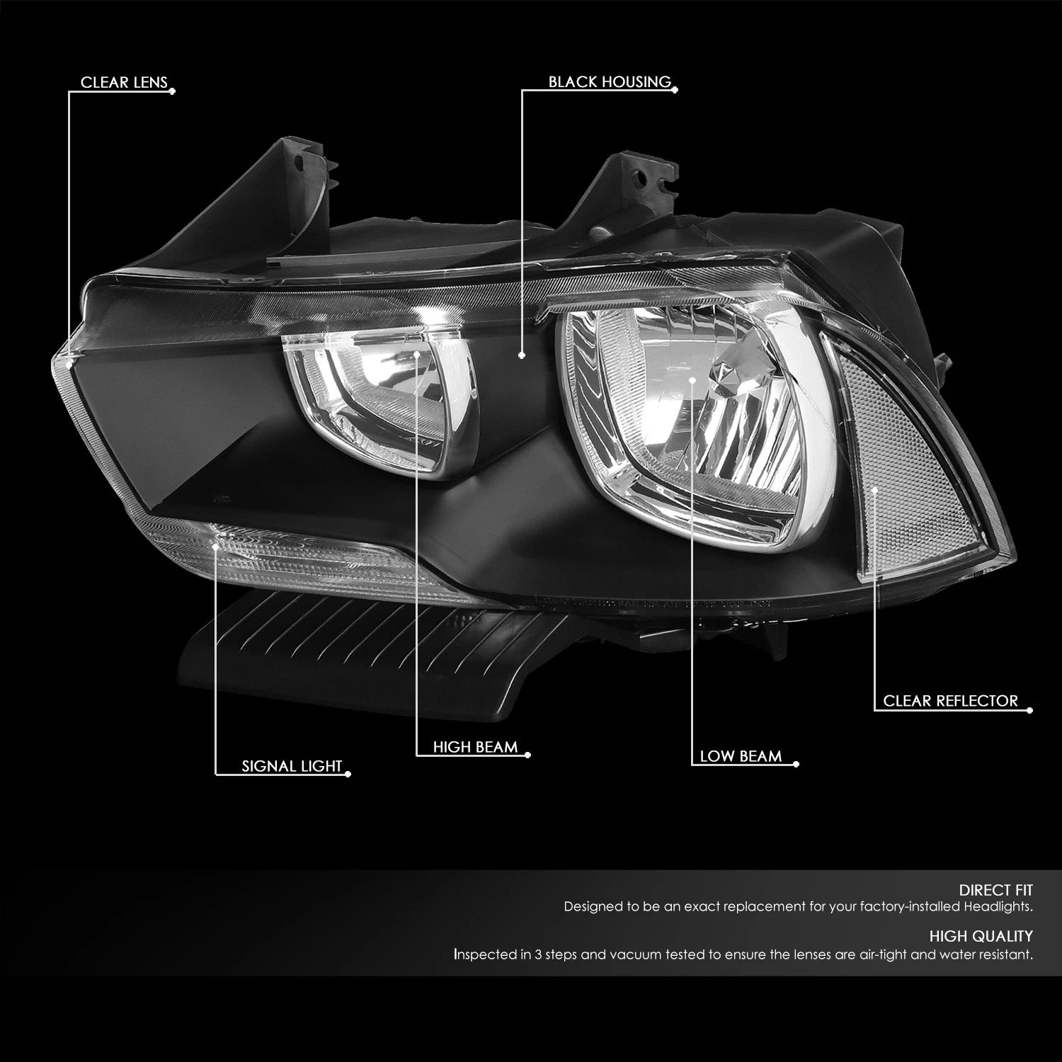 Headlight, Corner & LED Fog Light Set for Dodge Charger (2011–2014)