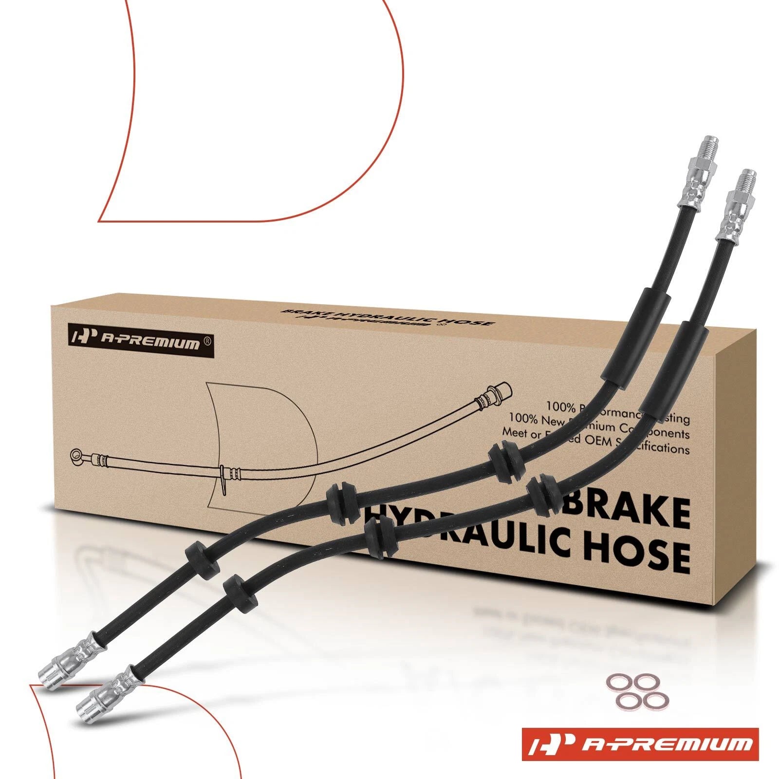 2X Front Brake Hydraulic Hose for Mercedes-Benz C43 AMG (2017–2019)