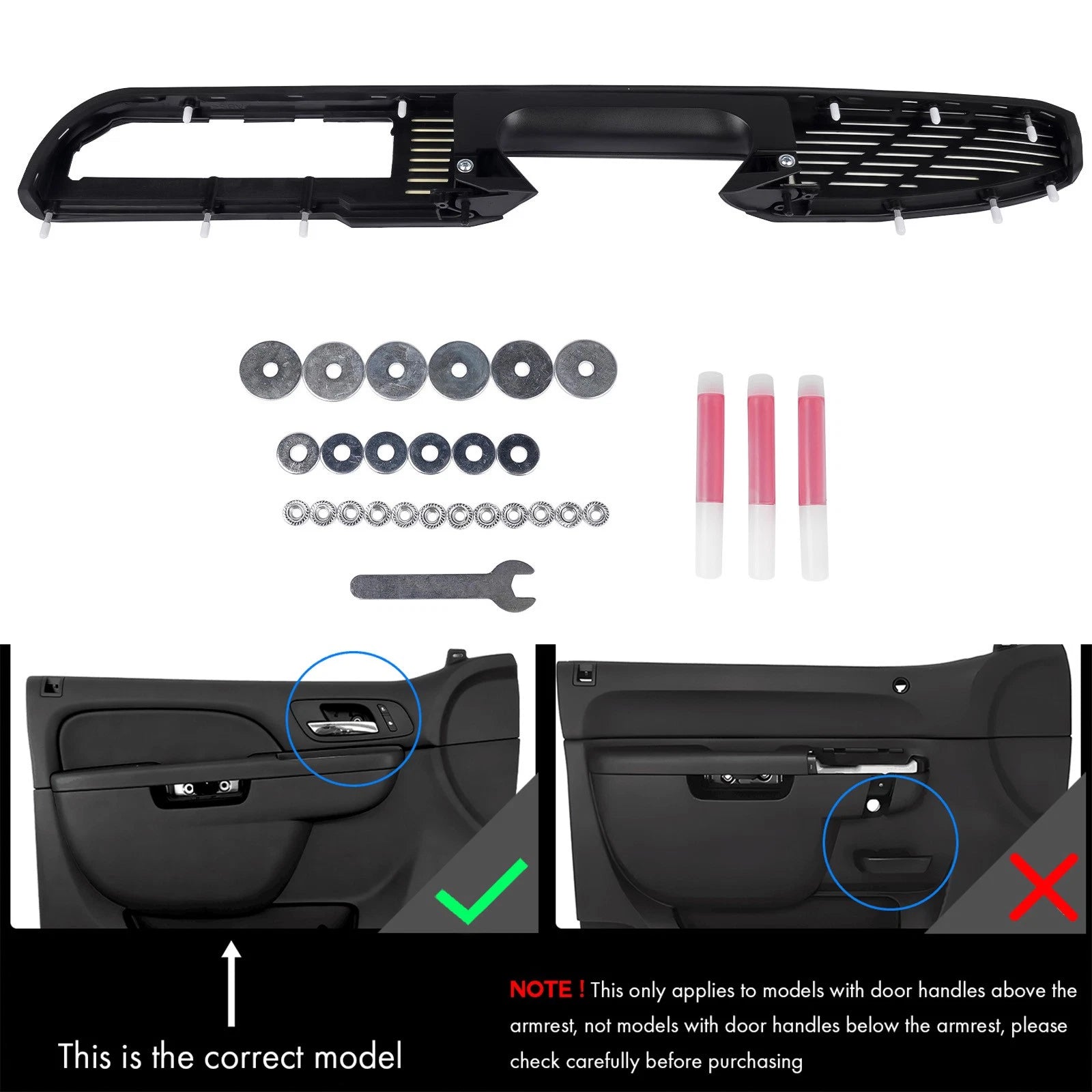 Passenger Right Door Panel Handle Armrest for Silverado (YYYY–YYYY)