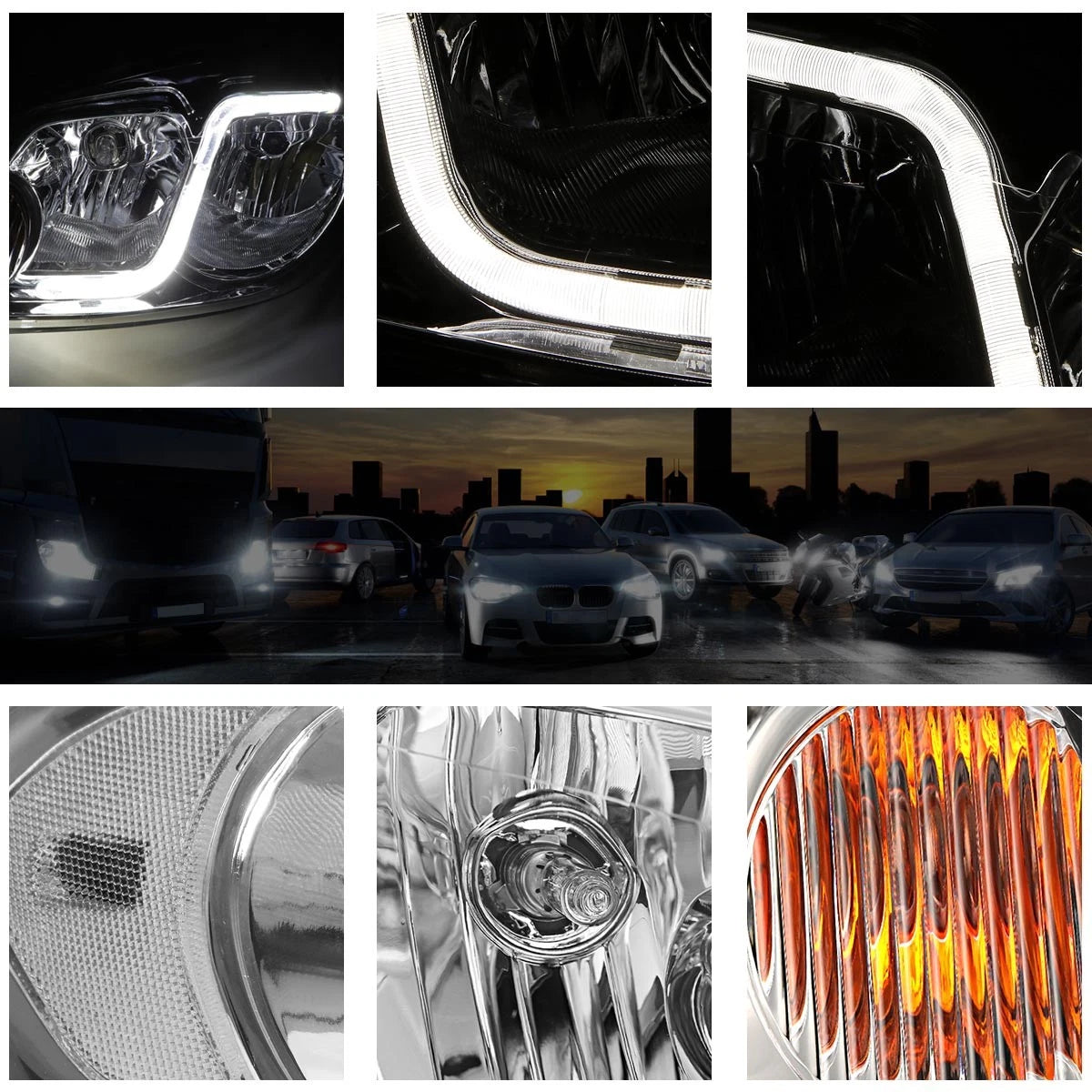 Headlight with LED DRL for Chevy Impala (2006–2016) Chrome Housing