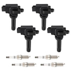 Set of 4 Ignition Coils & Spark Plugs for Subaru Impreza H4 2.0L (2012) UF664