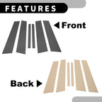 6 x Car Pillar Window Trim for BMW 3 Series E90 Sedan Black Carbon Fiber (2005-2012)