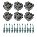 Set of 2 Ignition Coils & 12 Spark Plugs for Mercedes ML320 C240 C280 E320
