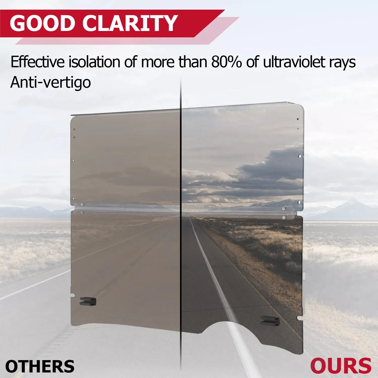 Tinted Polycarbonate Folding Windshield for EZGO RXV (2008-Present)