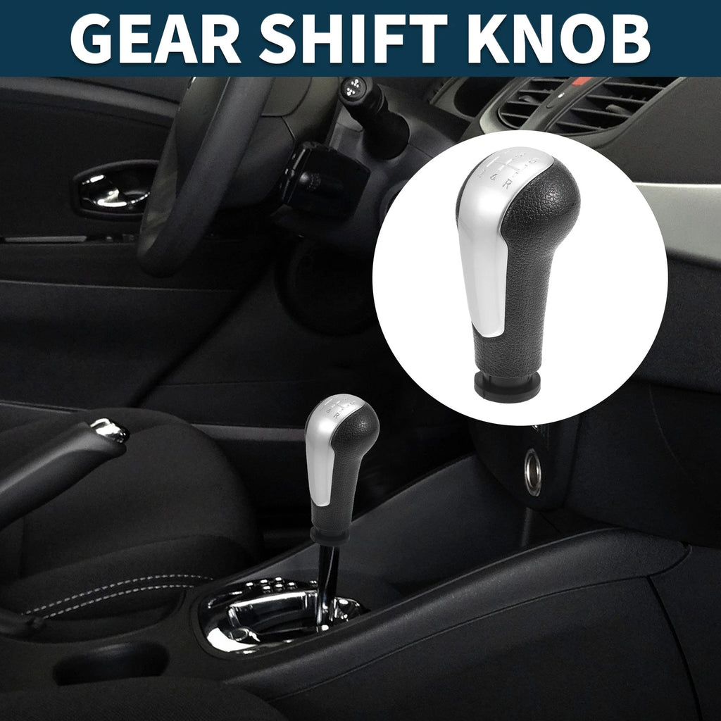 5 Speed Manual Gear Shifter Knob for Chevrolet Spark (2013–2022) Black Silver Tone