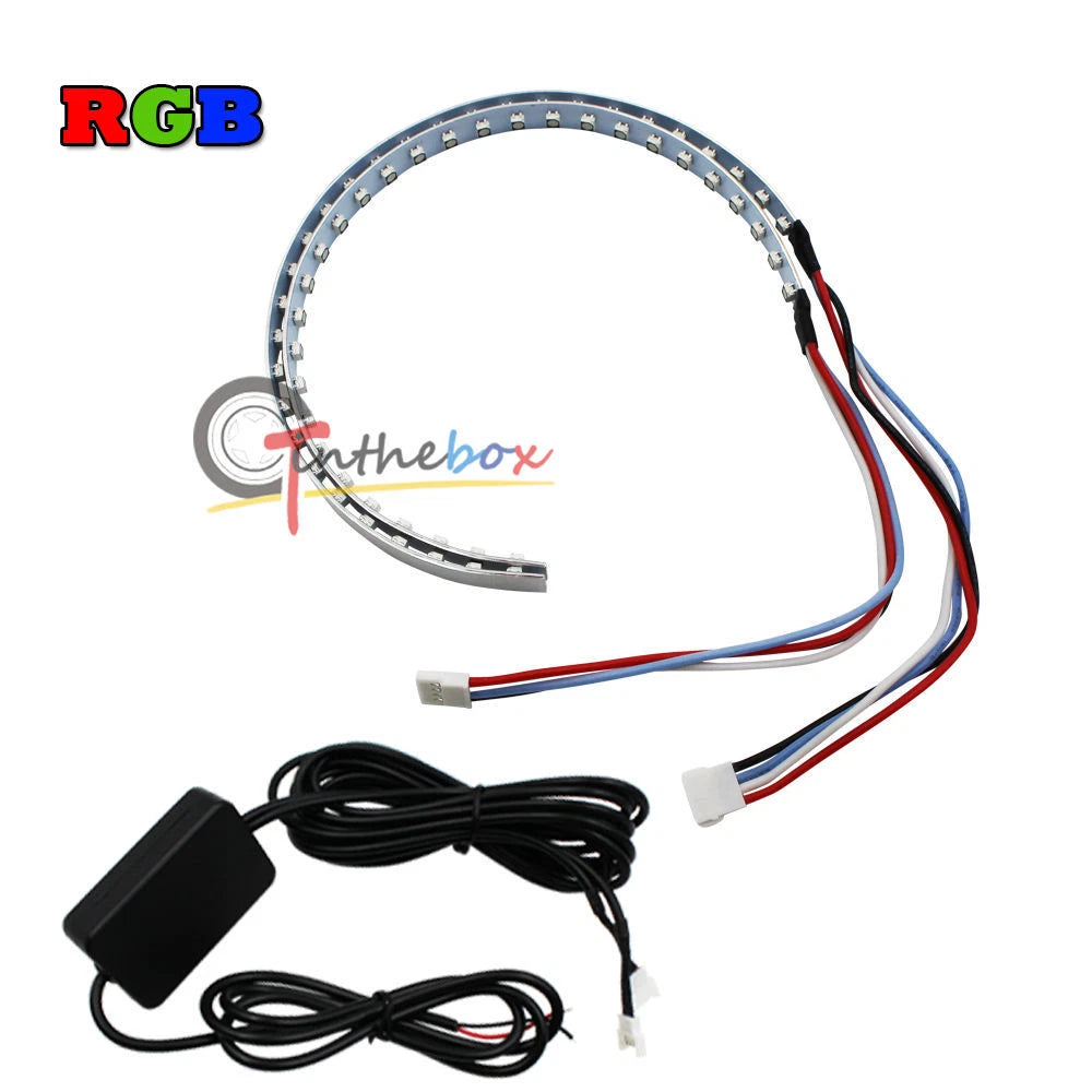 RGB LED Demon Eye Halo Ring Headlight Projector for Universal Fit (2010–2023)