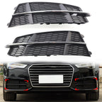 Set of 2 Front Bumper Lower Side Grilles for Audi A6 C7 SLine (2014–2018) Black Chrome