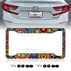 Boho Mandala Universal License Plate Frame for Stainless Steel (2010–2020)