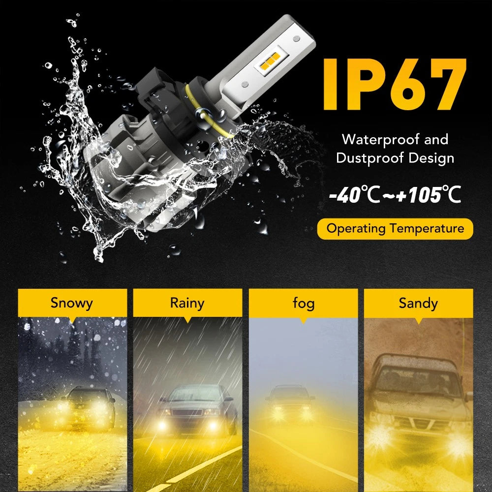 2X AUXITO LED Fog Light Bulbs Yellow for Chevy Silverado 1500 2500 HD (2007–2015)