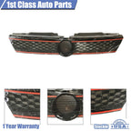 Grille for Volkswagen Jetta (2011-2014) Hex Mesh Black with Red Trim