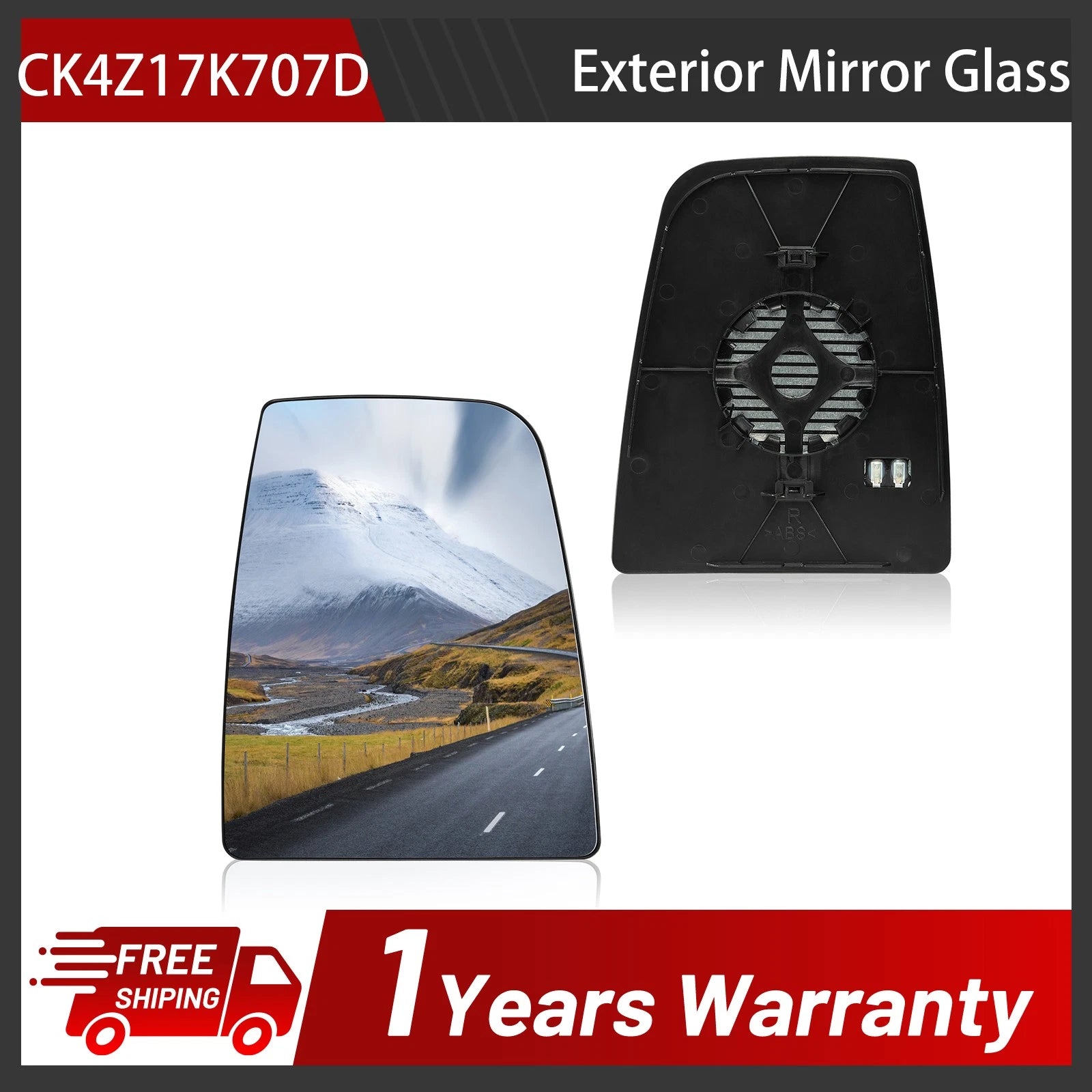 Passenger Side Mirror Glass Non-Heated for 2015–2022 Ford Transit 150-350