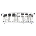 Replacement Chrome Plastic Front Grille w/Vertical Bar Insert