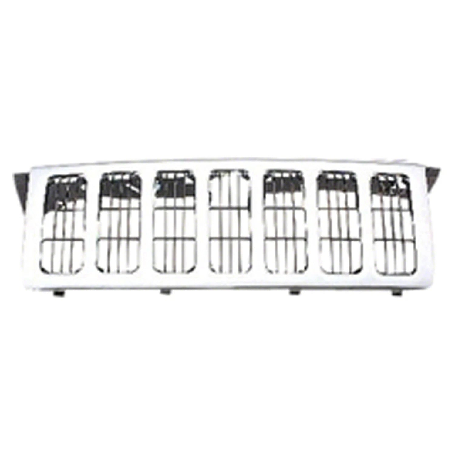 Replacement Chrome Plastic Front Grille w/Vertical Bar Insert