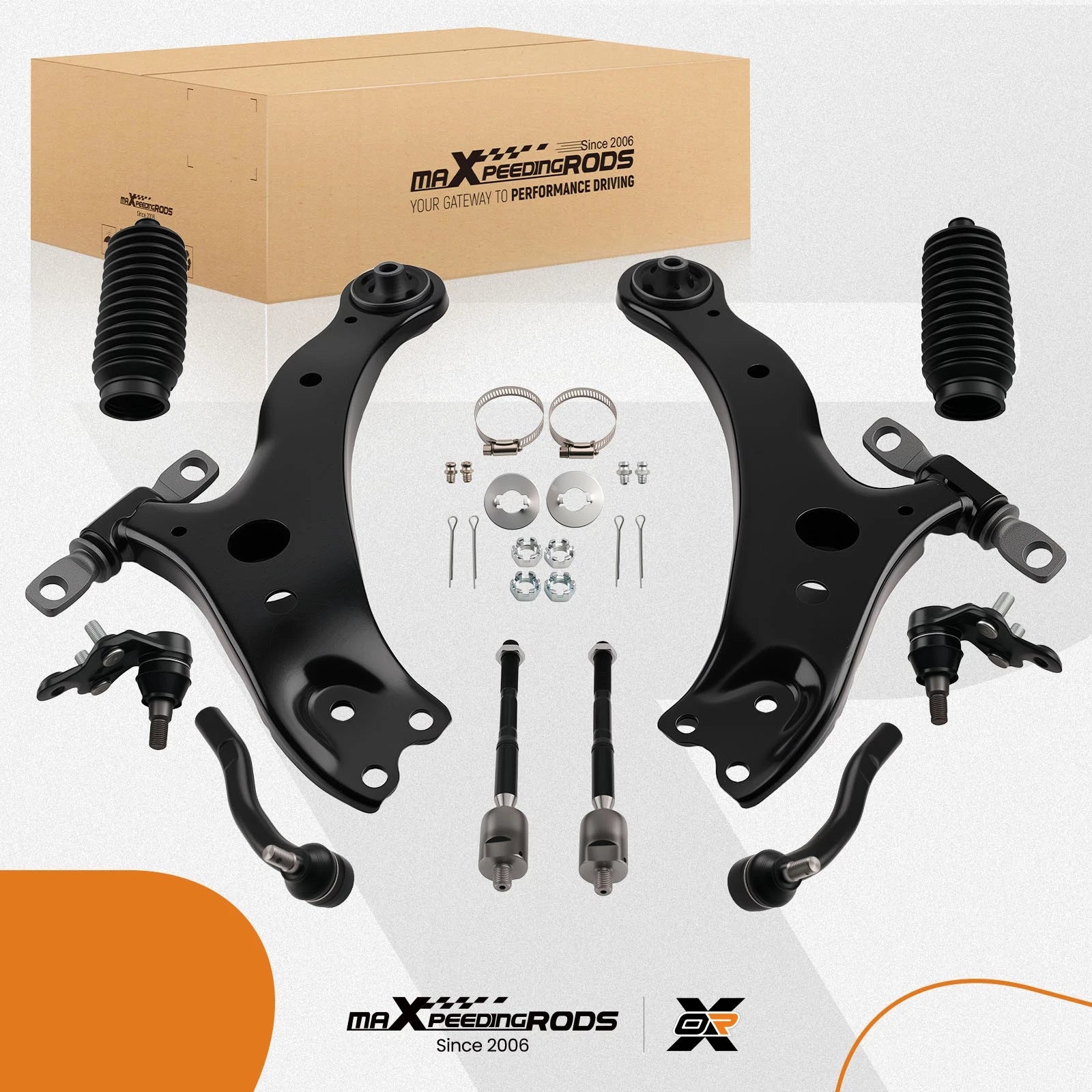 Set of 10 Front Lower Control Arm Tie Rod End Boots for Camry ES330 Solara (2004–2008)