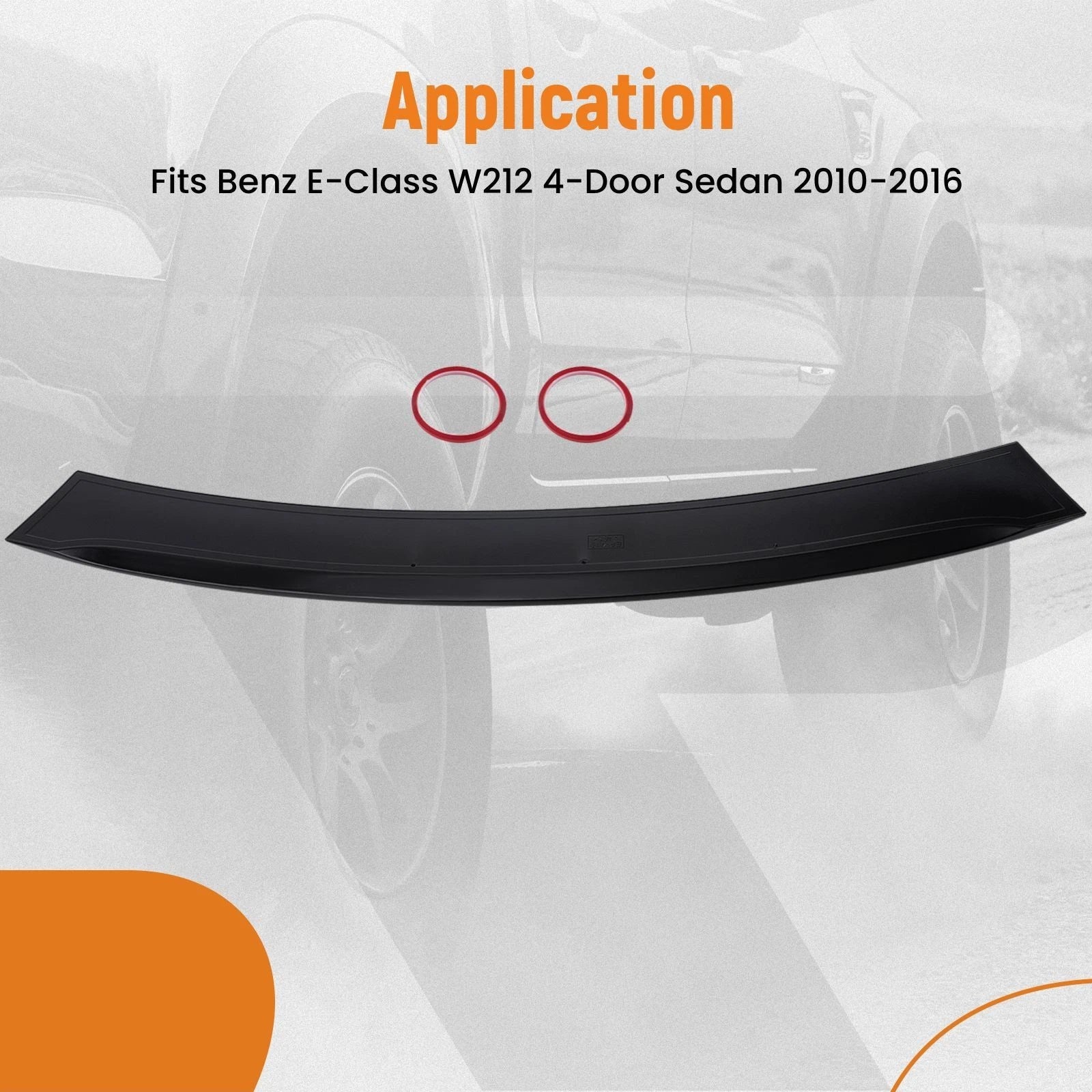 Trunk Mount Wing for Benz E-Class W212 (2010–2016) - Black Painted Finish