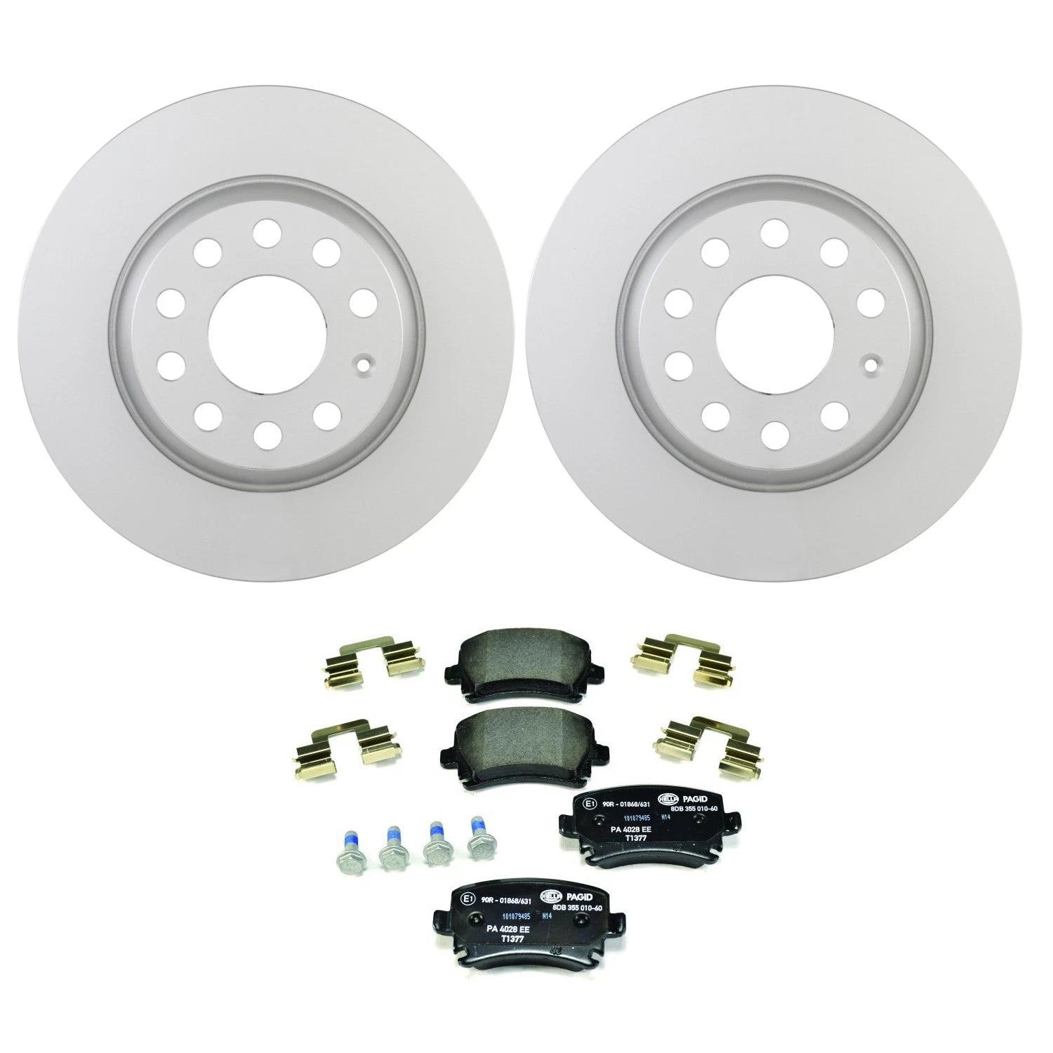 Bosch QuietCast Rear Rotor & Hella Low-Met Disc Brake Pad Kit for GTI Jetta Passat