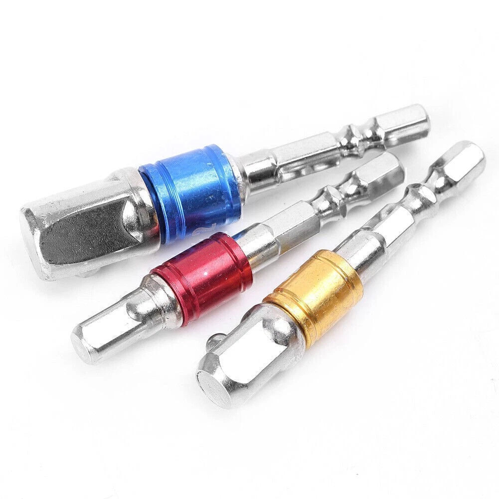 Socket Bit Adapter Set 1/4" 3/8" 1/2" for Impact Drill (3 pcs)