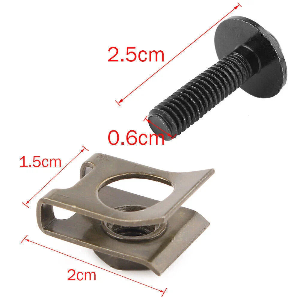 10 x CNC Moto M6 Body Fairing Bolts Fastener Clips for Motorcycle