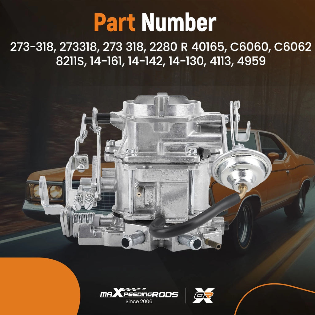2X Carburetor 2 Barrel for Plymouth Dodge 273-318 (1966–1973) Manual Choke