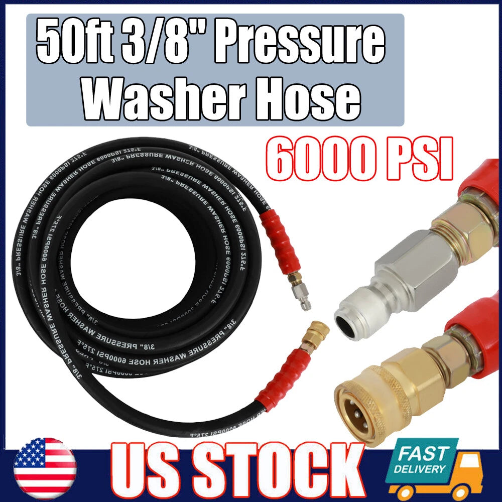 Pressure Washer Hose 3/8" x 50ft 6000 PSI Non-Marking