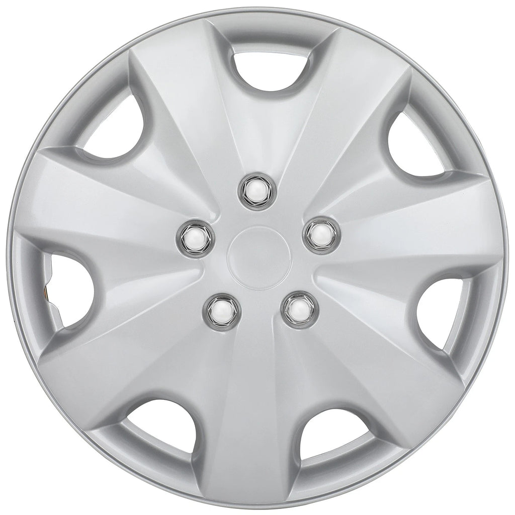 Set of 4 16 Inch Silver Wheel Hub Caps for Universal Fit (16")