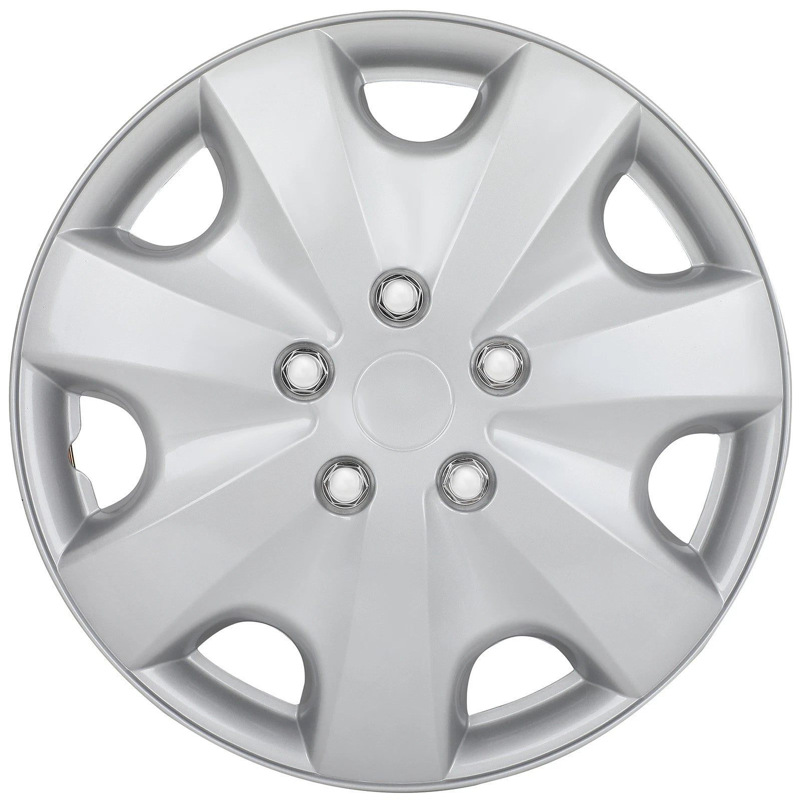 Set of 4 16 Inch Silver Wheel Hub Caps for Universal Fit (16")