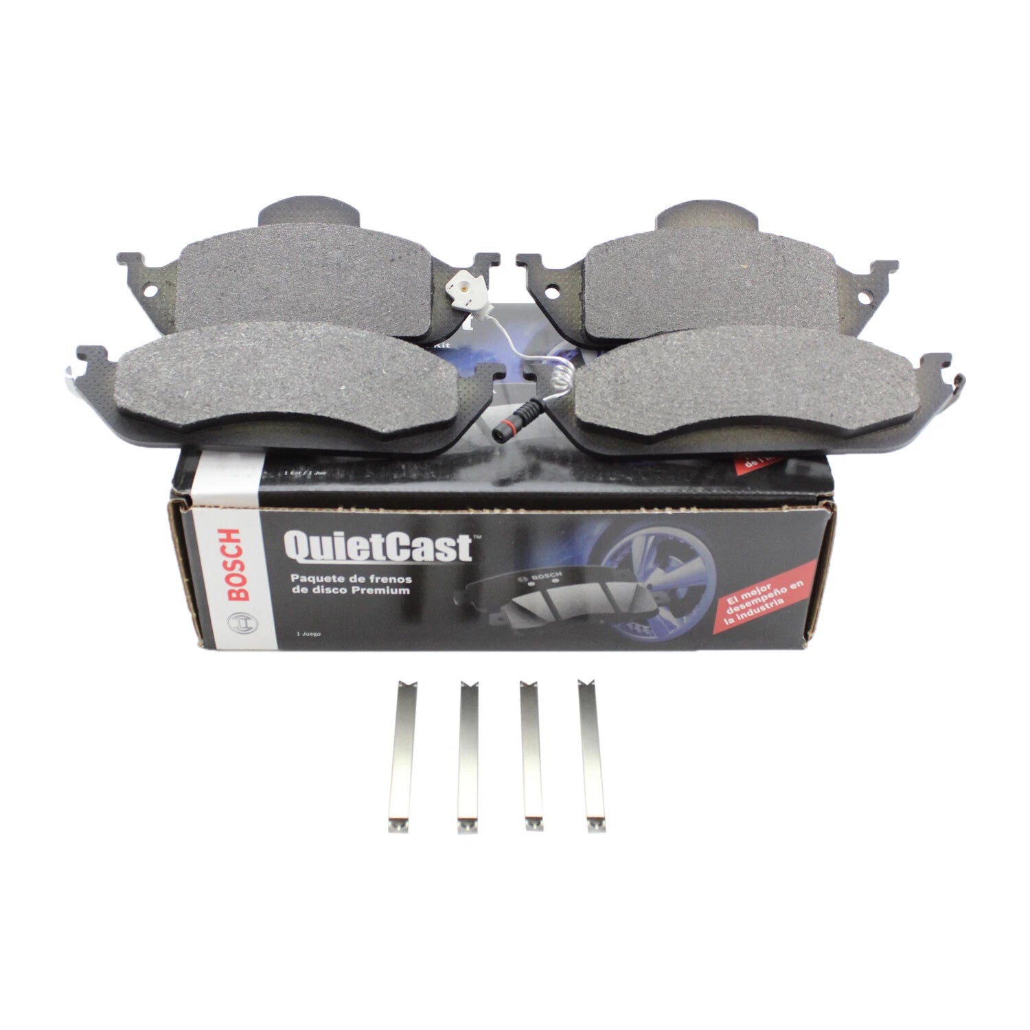 Set of 4 Bosch QuietCast Front Semi-Metallic Brake Pads for Mercedes W163 (1998–2005)