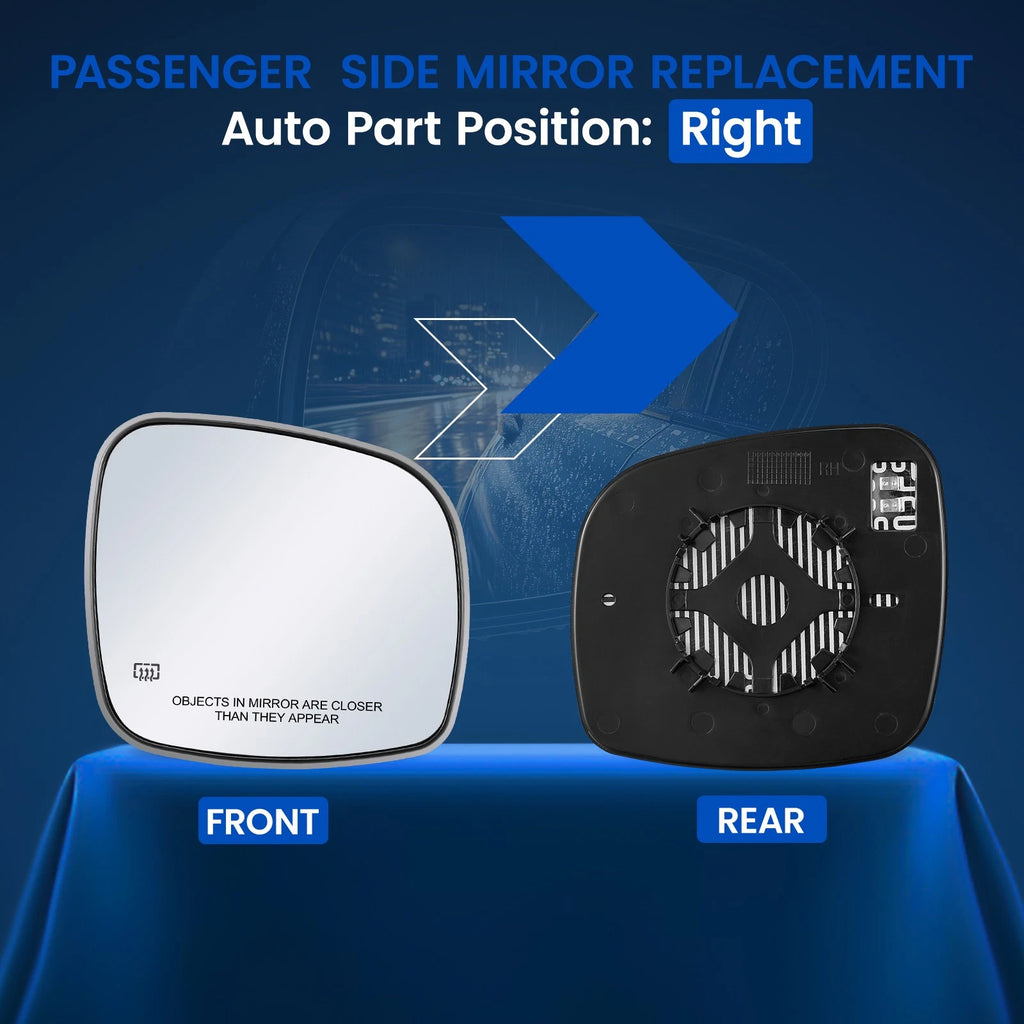 Heated Door Mirror Glass Right Side View for 2012-2015 Ram C/V 3.6L