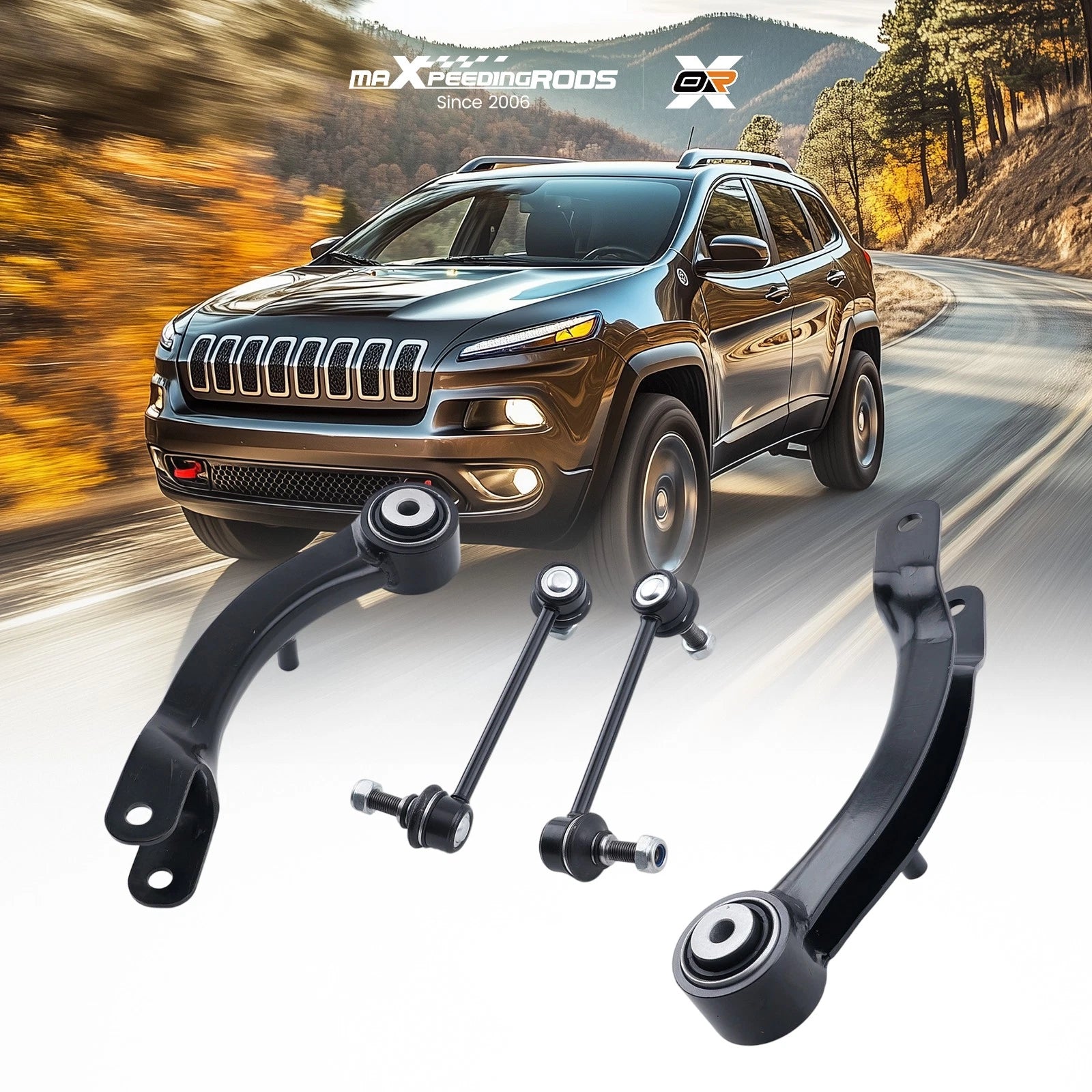 Set of 4 Rear Upper Control Arms for Jeep Cherokee (2014–2019)